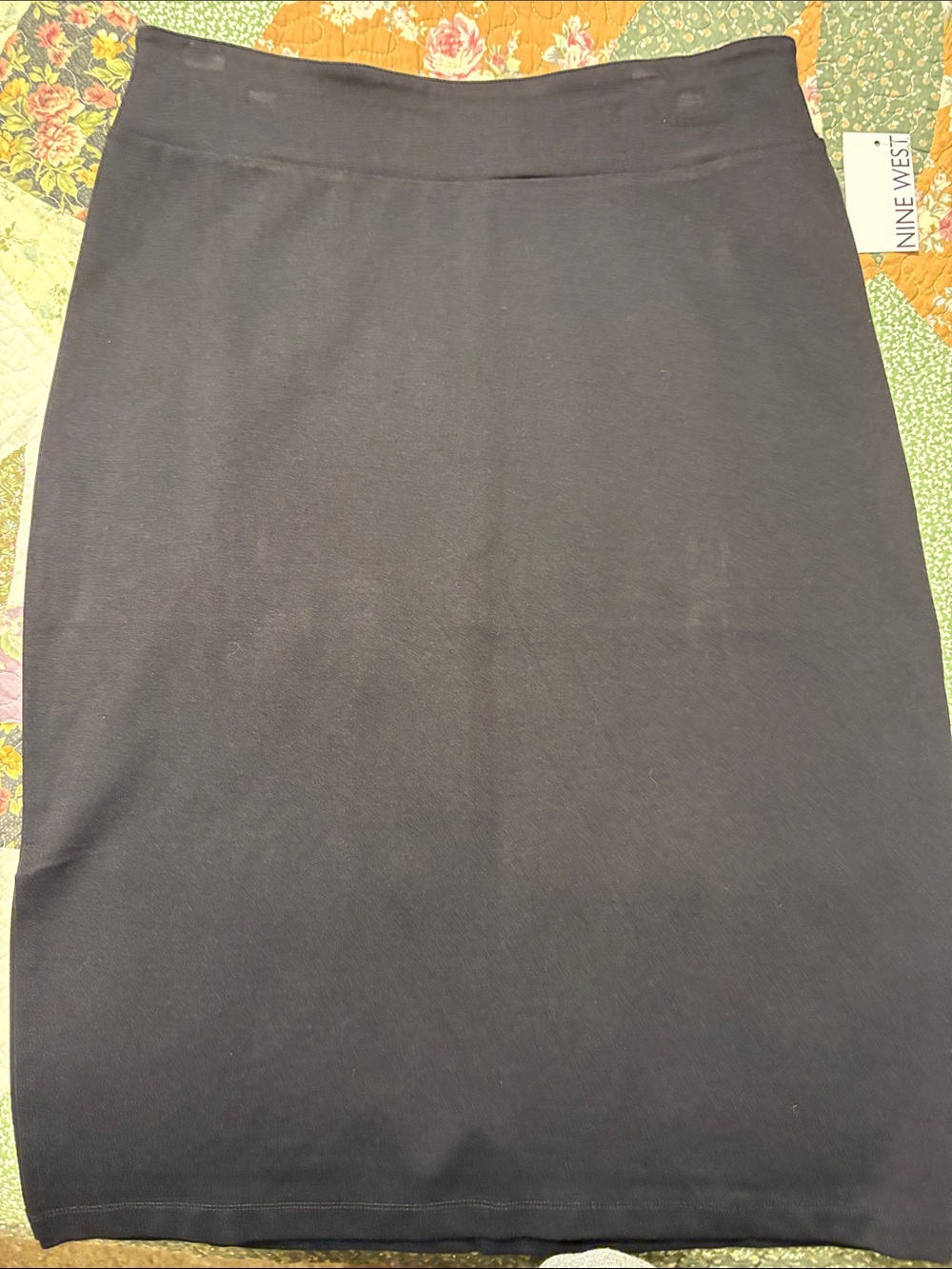 Nine West Navy Pencil Skirt - Sleek Office Staple-Black